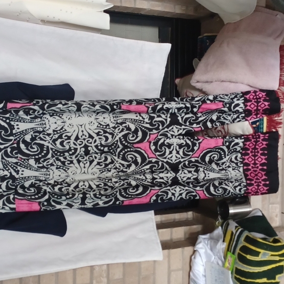 Plus Size Black/Pink Printed Palazzo Pants - Picture 3 of 5